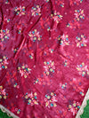 Banarasee Semi Silk Salwar Kameez Fabric With Velvet Gotapatti Dupatta-Maroon & Green