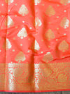 Banarasee Cotton Silk Mix Saree With Big Zari Buta-Orange