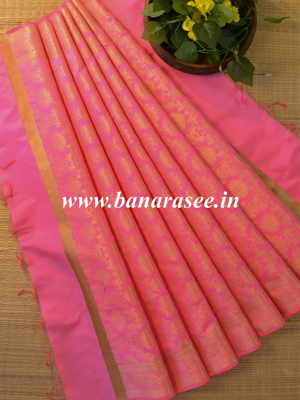 Banarasee Art Silk Jaal Design Dupatta-Pink