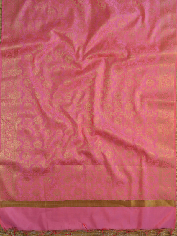 Banarasee Art Silk Jaal Design Dupatta-Pink