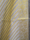 Banarasee Salwar Kameez Cotton Silk Gold Zari Stripes Woven Fabric-Grey