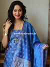 Banarasee Salwar Kameez Cotton Silk Resham Buti Woven Fabric-Blue