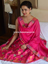 Banarasee Salwar Kameez Semi Katan Silk Zari Buti Fabric With Chiffon Dupatta-Pink