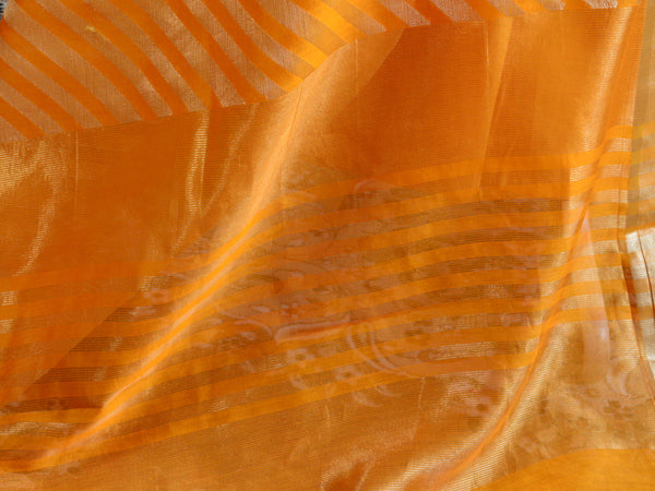 Banarasee Shibori Dyed Chanderi Salwar Kameez Fabric With Yellow Zari Dupatta-White