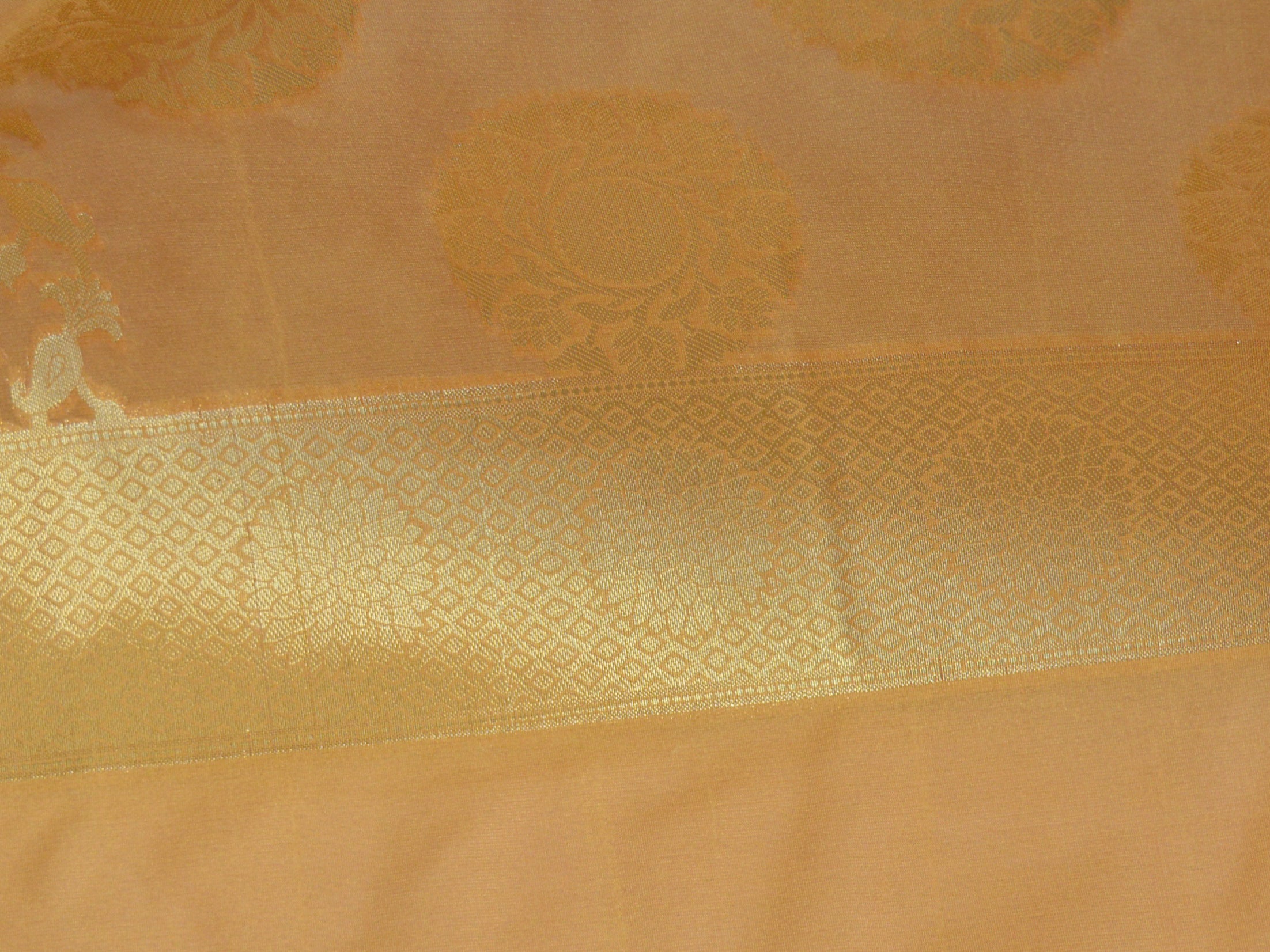 Banarasee Cotton Silk Gold Zari Big Buta Dupatta-Beige