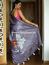 Banarasee Chanderi Handpainted Saree-Purple