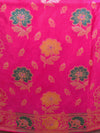 Banarasee Salwar Kameez Semi Katan Silk Zari Buti Fabric With Chiffon Dupatta-Pink