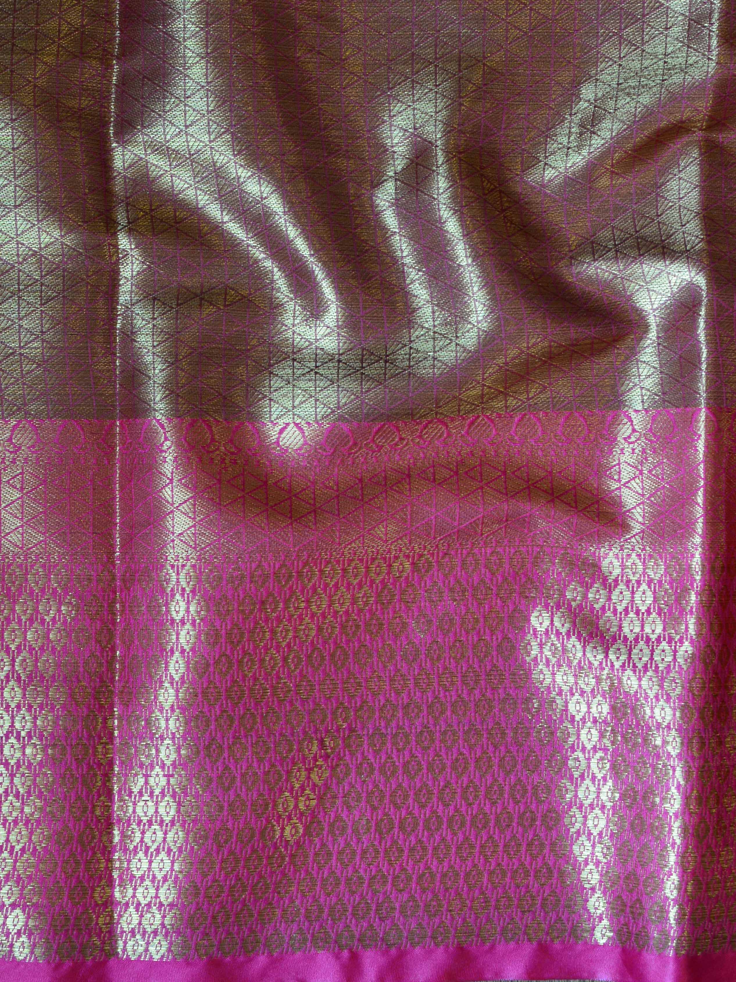 Banarasee Kora Muslin Saree With Tanchoi Design & Paisley Border-Blue
