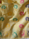 Banarasee Salwar Kameez Semi Katan Silk Zari Buti Fabric With Chiffon Dupatta-Beige