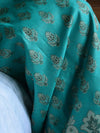 Banarasee Salwar Kameez Cotton Silk Resham Buti Woven Fabric-Green