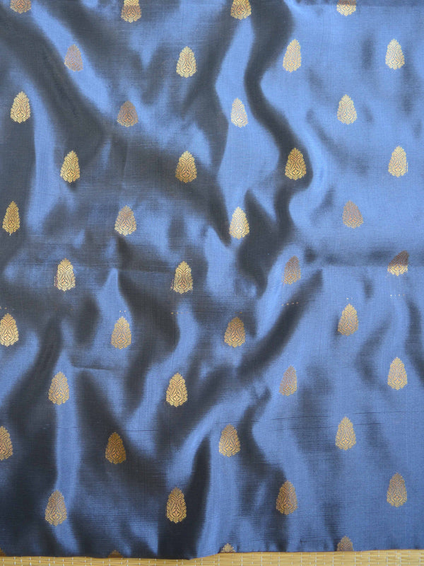 Banarasee Brocade Salwar Kameez Fabric With Organza Dupatta-Grey & Pink