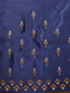 Banarasee Handwoven Plain Tissue Silk Swarovski Work Saree With Silk Blouse-Silver