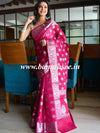 Banarasee Handwoven Semi-Chiffon Saree With Silver Zari Work-Pink