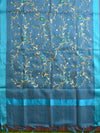 Banarasee Embroidered Gold Jaal Design Organza Dupatta-Green
