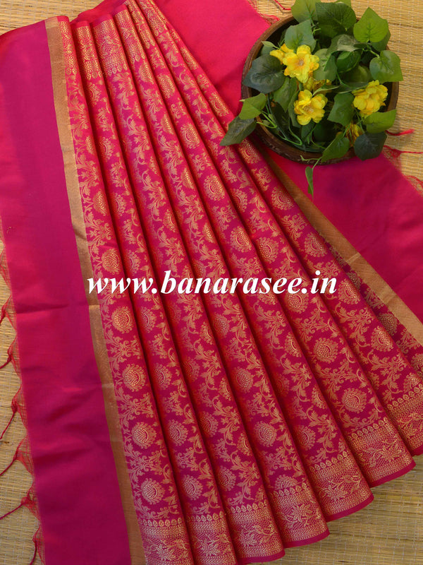 Banarasee Art Silk Jaal Design Dupatta-Pink