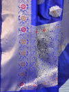 Banarasee Cotton Silk Saree With Zari & Meena Buta & Border-Blue