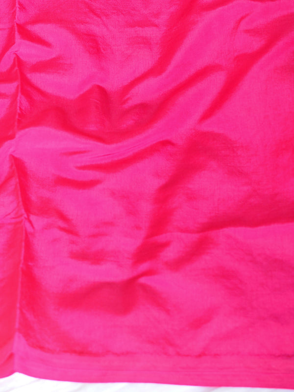 Banarasee Salwar Kameez Semi Katan Silk Zari Buti Fabric With Chiffon Dupatta-Pink