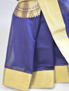 Banarasee Cotton Silk  Saree With Chakra Design & Zari Border-Deep Blue