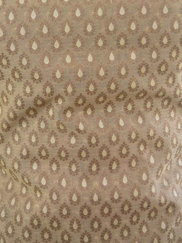 Banarasee Salwar Kameez Cotton Silk Resham Buti Woven Fabric-Beige