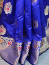 Banarasee Cotton Silk Saree With Zari & Meena Buta & Border-Blue