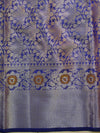 Banarasee Cotton Silk Saree With Zari & Meena Buta & Border-Blue