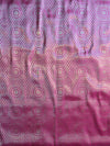 Banarasee Semi Silk Salwar Kameez Fabric With Velvet Gotapatti Dupatta-Pink & Blue