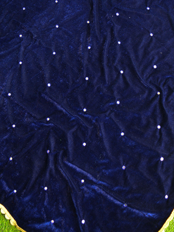 Banarasee Semi Silk Salwar Kameez Fabric With Velvet Gotapatti Dupatta-Pink & Blue