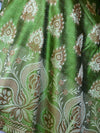 Banarasee Salwar Kameez Cotton Silk Resham Buti Woven Fabric-Olive Green