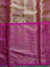 Banarasee Handwoven Broad Border Tissue Saree With Jaal Design-Gold & Pink