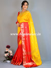 Banarasee Faux Georgette Saree With Gold Zari work & Dual Color-Red & Yellow