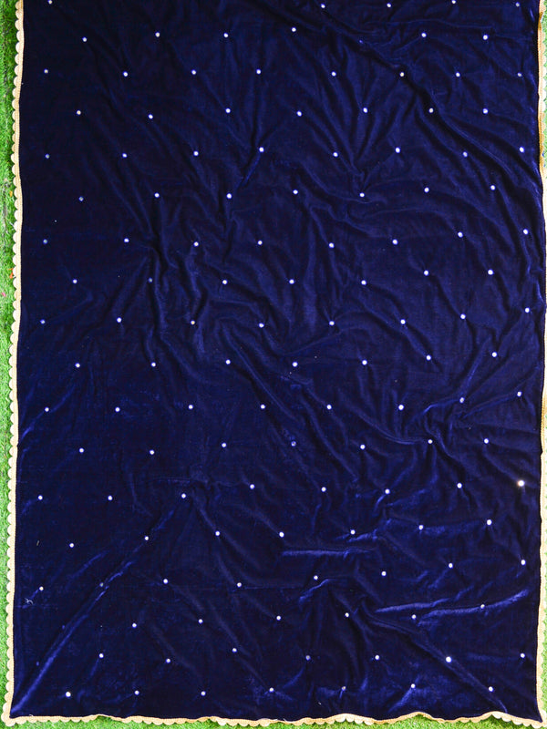 Banarasee Semi Silk Salwar Kameez Fabric With Velvet Gotapatti Dupatta-Pink & Blue
