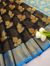 Banarasee Organza Mix Saree With Antique Zari Buta Design Saree-Black