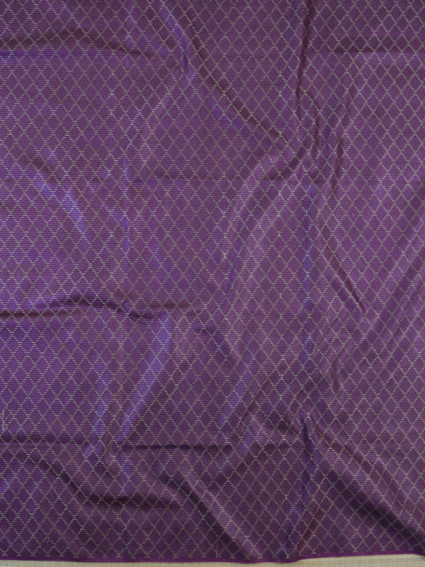 Handloom Silk Cotton Ghichha Woven Salwar Kameez Dupatta Set-Violet & Yellow
