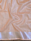 Bhagalpuri Handloom Linen Cotton Floral Embroidered Saree-Peach