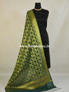 Art Silk Dupatta With Jaal Design-Deep Green