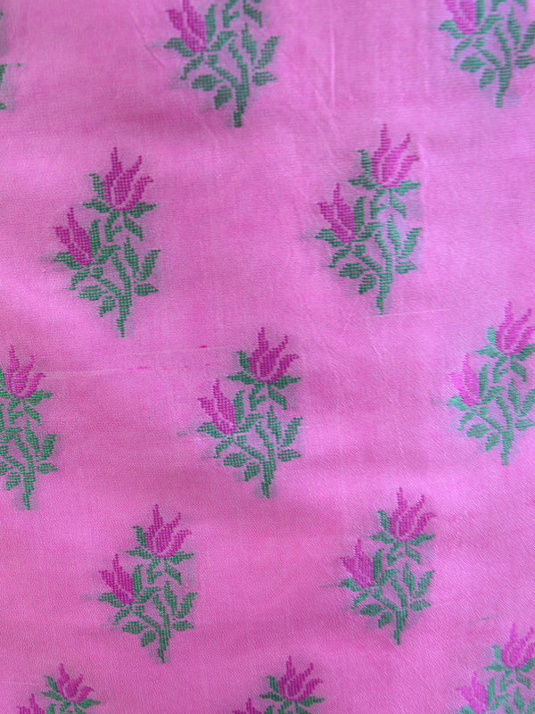 Banarasee Organza Meenakari Salwar Kameez Fabric With Chiffon Dupatta-Mauve