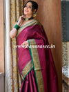 Banarasee Kora Muslin Saree With Buta Design & Skirt Border-Purple
