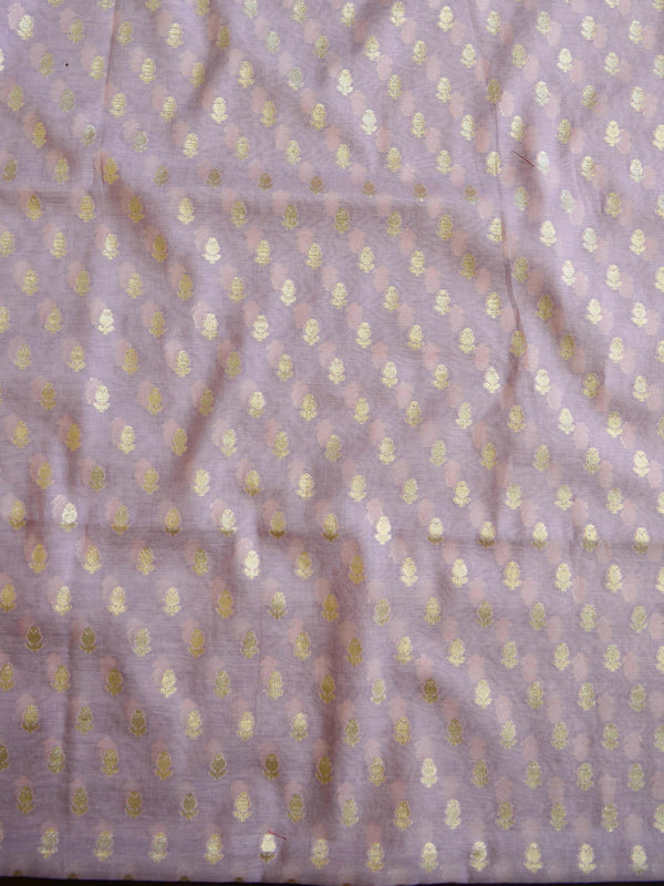 Banarasee Chanderi Cotton Zari Buti Salwar Kameez Fabric With Digital Print Dupatta-Pink