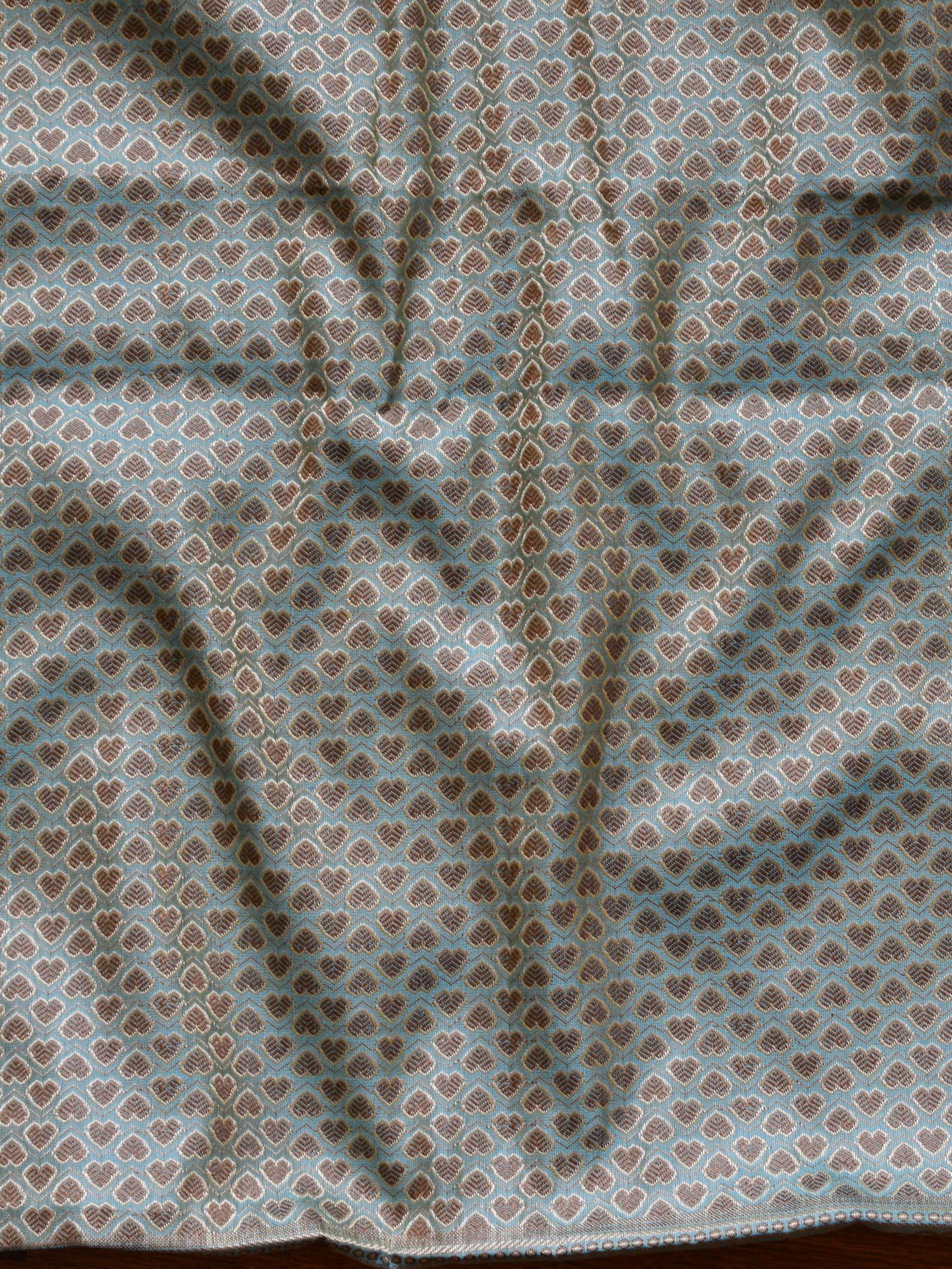 Banarasee Salwar Kameez Cotton Silk Resham Buti Woven Fabric-Sky Blue