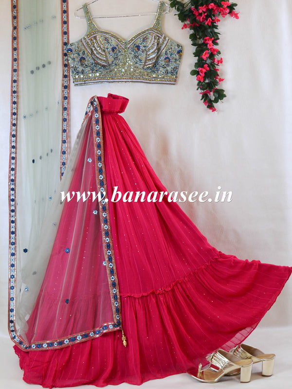 Heavy Embroidered Georgette Lehenga with Blouse main image 0