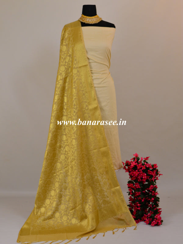 Banarasee Art Silk Dupatta Jaal Design-Beige