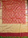 Banarasee Kora Muslin Tanchoi Weave Saree With Jaal Design-Red