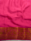 Banarasee Pure Chiffon Saree With Resham & Zari Work-Purple