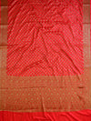 Banarasee Faux Georgette Saree With Antique Gold Zari work-Red