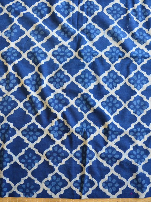 Handloom Mul Cotton Handblock Printed Suit Set-Blue