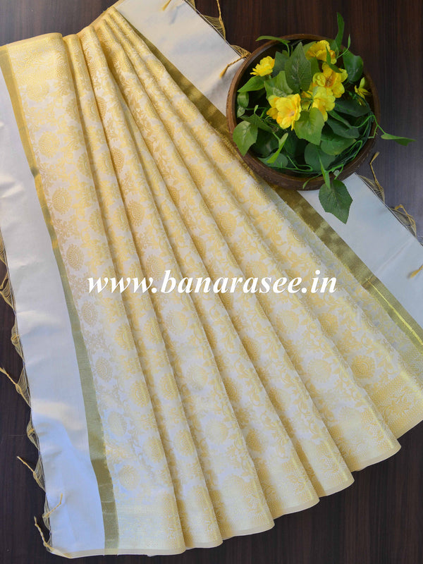 Banarasee Art Silk Jaal Design Dupatta-White