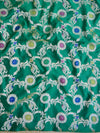 Banarasee Art Silk Salwar Kameez Fabric With Jaal Design Dupatta-Beige & Green
