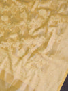 Banarasee Art Silk Salwar Kameez Fabric With Jaal Design Dupatta-Beige & Green