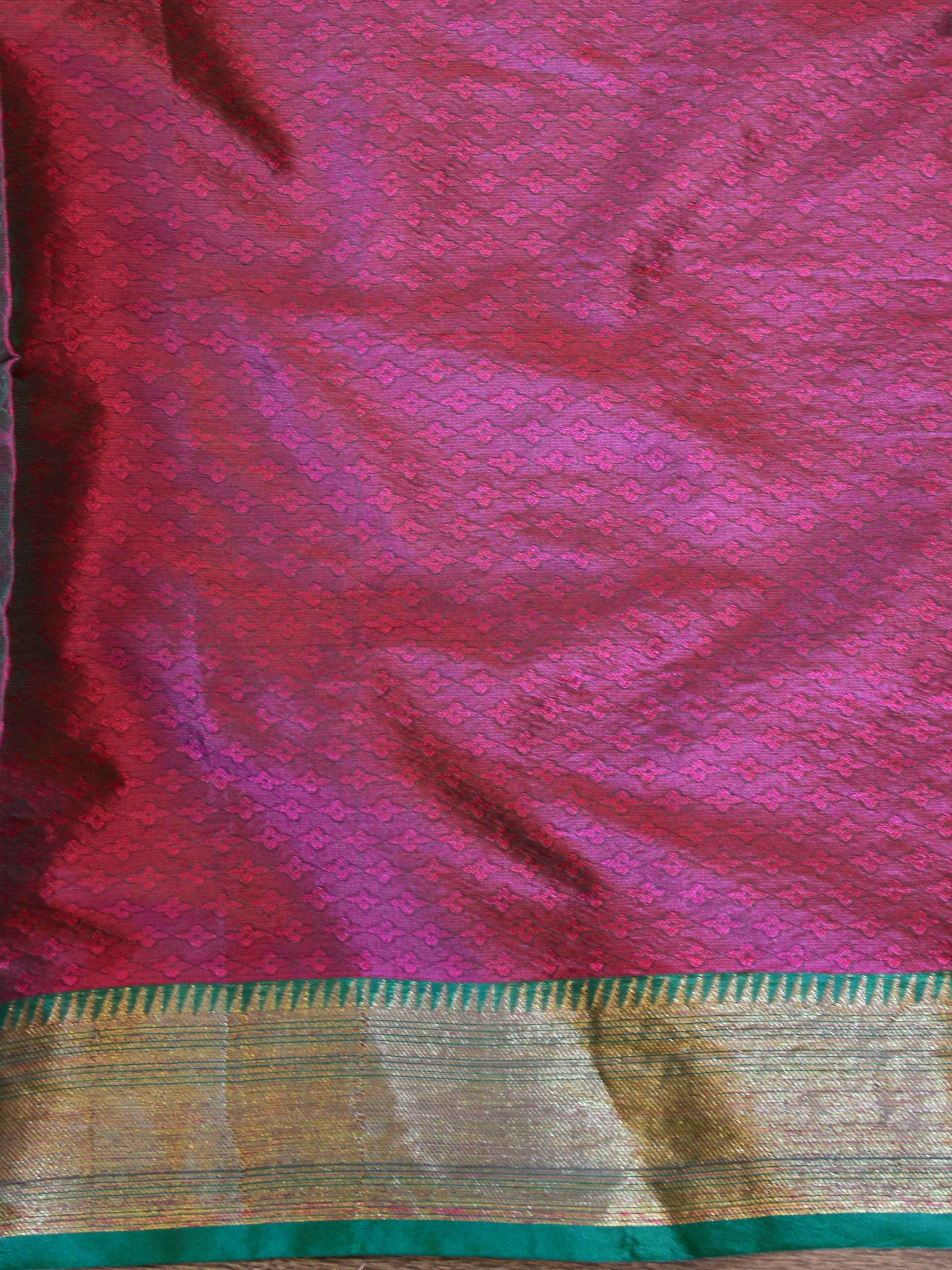 Banarasee Kora Muslin Saree With Buta Design & Skirt Border-Purple