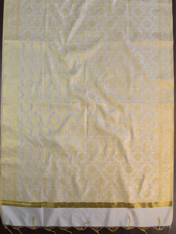 Banarasee Art Silk Jaal Design Dupatta-White
